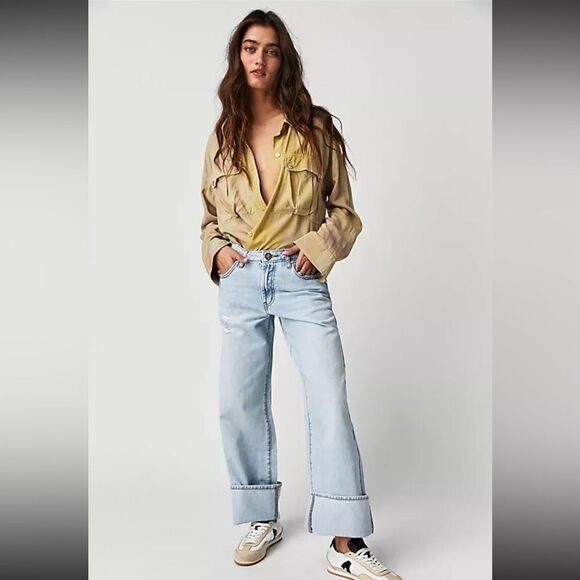 Free People Daydream in Color Buttondown Tunic - Picture 1 of 6